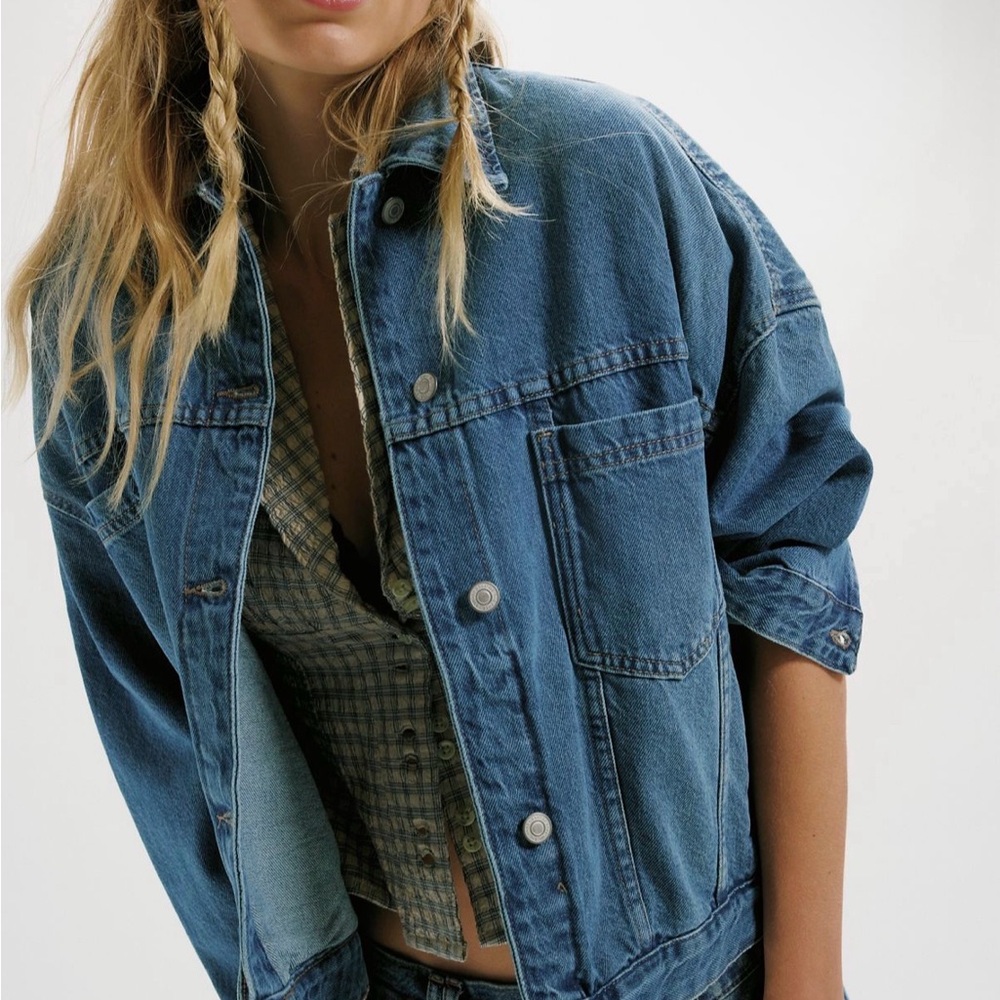 Free People Vinted Blue Denim Jacket